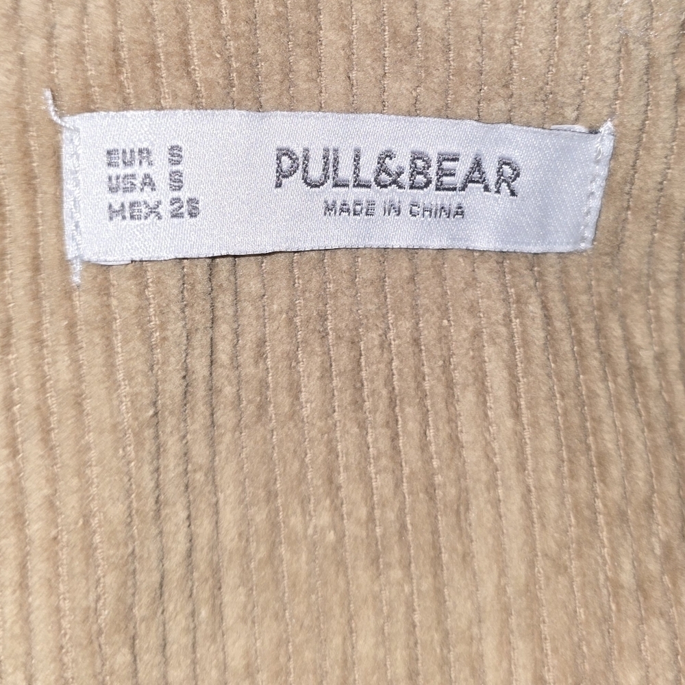 NWOT Pull&Bear Pull & Bear Corduroy Overall Dress Skirt Jumper Tan Size S - Picture 7 of 9